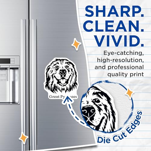 (2 Pack) Great Pyrenees Dog Magnets - Pet Lovers - Animal Magnets - 5" On Longest Side - for Cars, Fridges, Toolboxes - Made in USA - MAG4008