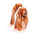 (2 Pack) Irish Setter Dog Magnets - Pet Owner Home Decor - Animal Portrait Art - 5 Inches On Longest Side - Thick Durable Magnet - Made in USA - MAG37680