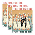 (3 Pack) Funny Cat Bunny Decals - Easter Animal Decals - It's Fine I'm Fine Decal- 3 Inches On Longest Side - Easy Peel & Apply - Made in USA - 3MCS5454