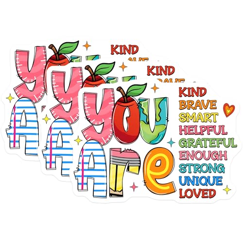 (3 Pack) Motivational Decals - You are Kind - Positive Affirmations Stickers - 3 Inches On Longest Side - Easy Peel & Apply - Made in USA - 3MCS2397
