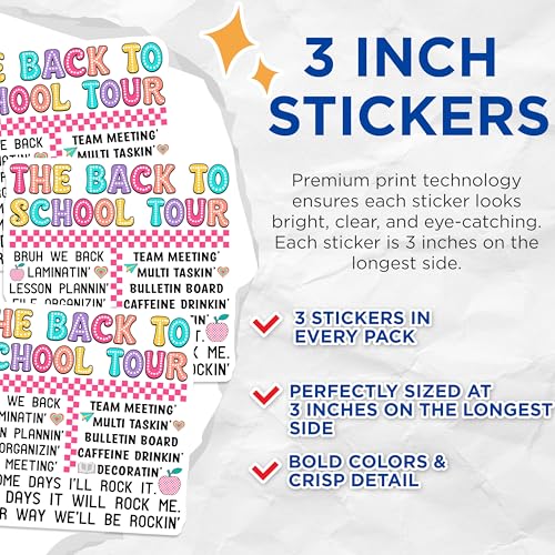 (3 Pack) Back to School Decals - Teacher Quotes Sticker - Laptop Decal - 3 Inches On Longest Side - Easy Peel & Apply - Made in USA - 3MCS7872