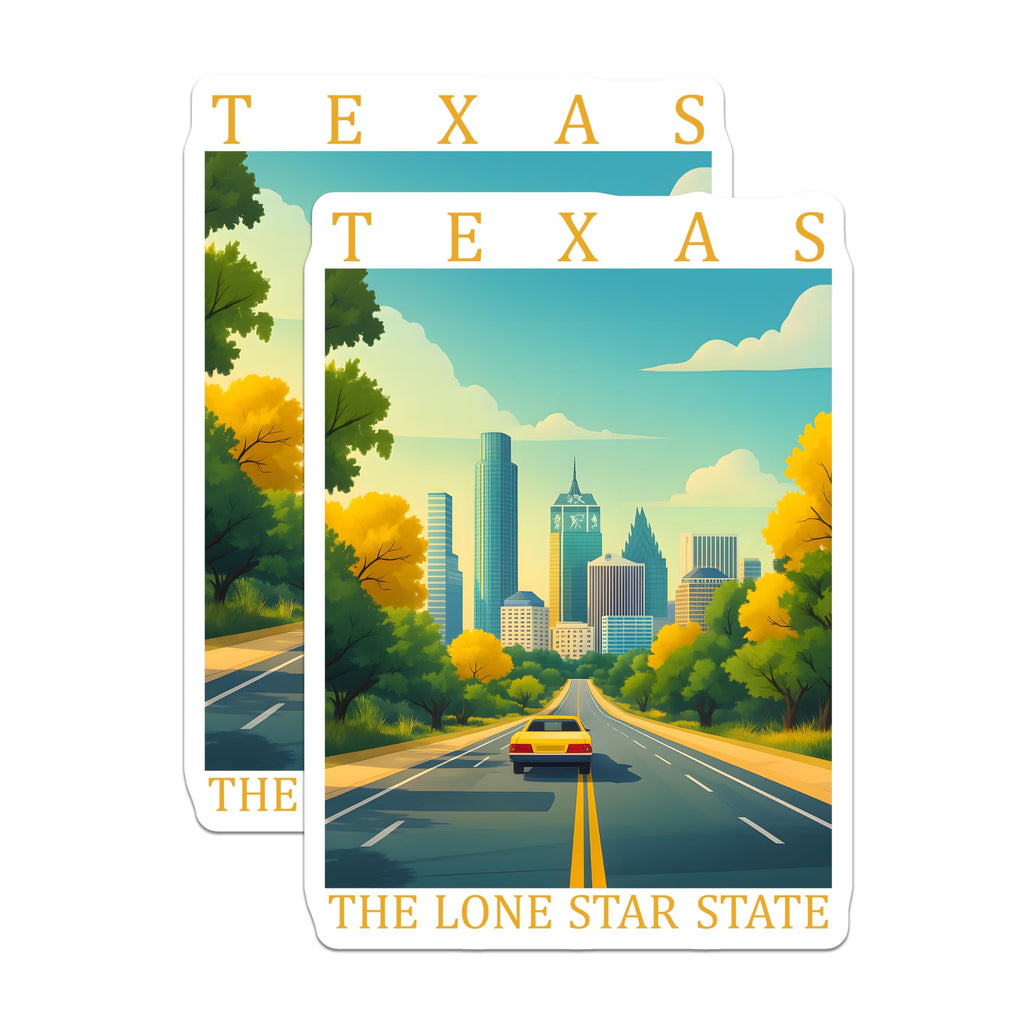 (2 Pack) Texas Magnets - Austin Skyline - The Lone Star State - 5" On Longest Side - Premium Magnet - for Cars, Refrigerators, Toolboxes, Lockers - Made in USA - MAG18963