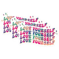 (3 Pack) Love Yourself Decals - Positive Affirmation Stickers - Laptop Decal - Encouragement Decal - 3 Inches On Longest Side - Easy Peel & Apply - Made in USA - 3MCS2009
