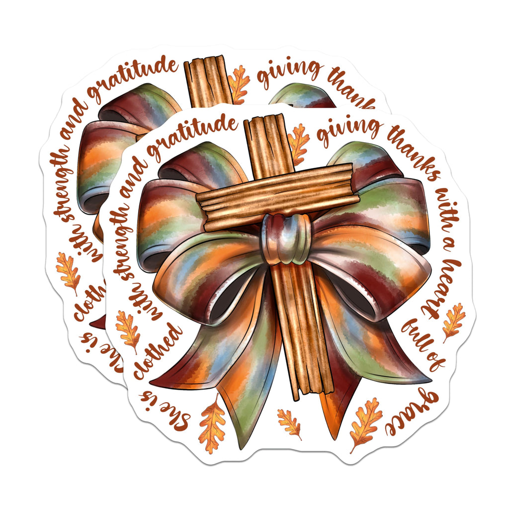 (2 Pack) Autumn Faith Magnets - Thanksgiving Decor - Christian Kitchen Accessories - 5 Inches On Longest Side - Thick Durable Magnet - Made in USA - MAG28491