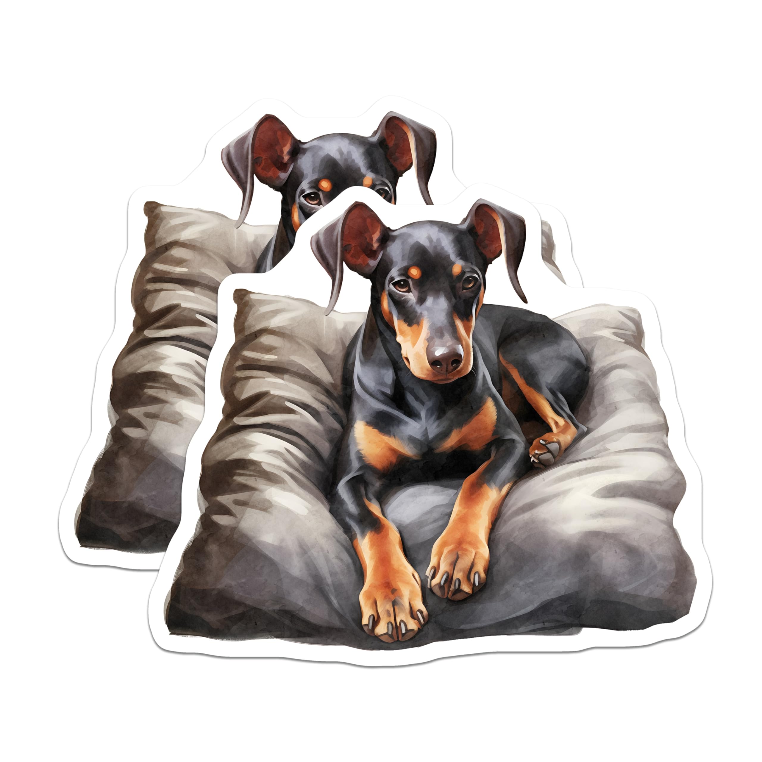 (2 Pack) Doberman Pinscher Magnets - Dog Breed Art - Cute Canine Decor - 5" On Longest Side - Premium Magnet - for Cars, Refrigerators, Toolboxes, Lockers - Made in USA - MAG16467