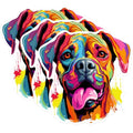 (3 Pack) Colorful Dog Decals - Abstract Dog Art - Laptop Decals - 3 Inches On Longest Side - Easy Peel & Apply - Made in USA - 3MCS0668