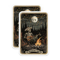 (2 Pack) Skeleton Musician Magnets - Campfire Minstrel Folk Art - Whimsical Goth Aesthetic Forest Night - 5 Inches On Longest Side - Thick Durable Magnet - Made in USA - MAG26795