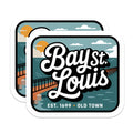 (2 Pack) Bay St Louis Magnets - Coastal Town Decor - Mississippi Souvenir - 5" On Longest Side - Premium Magnet - for Cars, Refrigerators, Toolboxes, Lockers - Made in USA - MAG18098