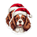 (2 Pack) Cavalier King Charles Spaniel Magnets - Santa Hat Dog - Christmas Pet Refrigerator Decor - Holiday Dog Lover Item - 5 Inches On Longest Side - Thick Durable Magnet - Made in USA - MAG26419