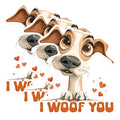 (3 Pack) I Woof You Decals - Dog Lover Stickers - Valentine Decals - 3 Inches On Longest Side - Easy Peel & Apply - Made in USA - 3MCS1398
