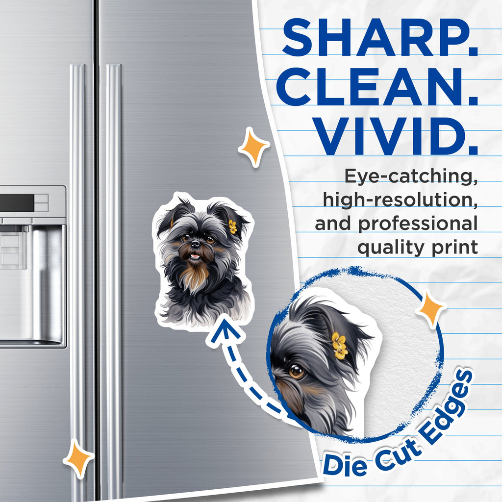 (2 Pack) Shih Tzu Dog Magnets - Cute Pet Portrait - Animal Lover Fridge Decor - 5 Inches On Longest Side - Thick Durable Magnet - Made in USA - MAG39597