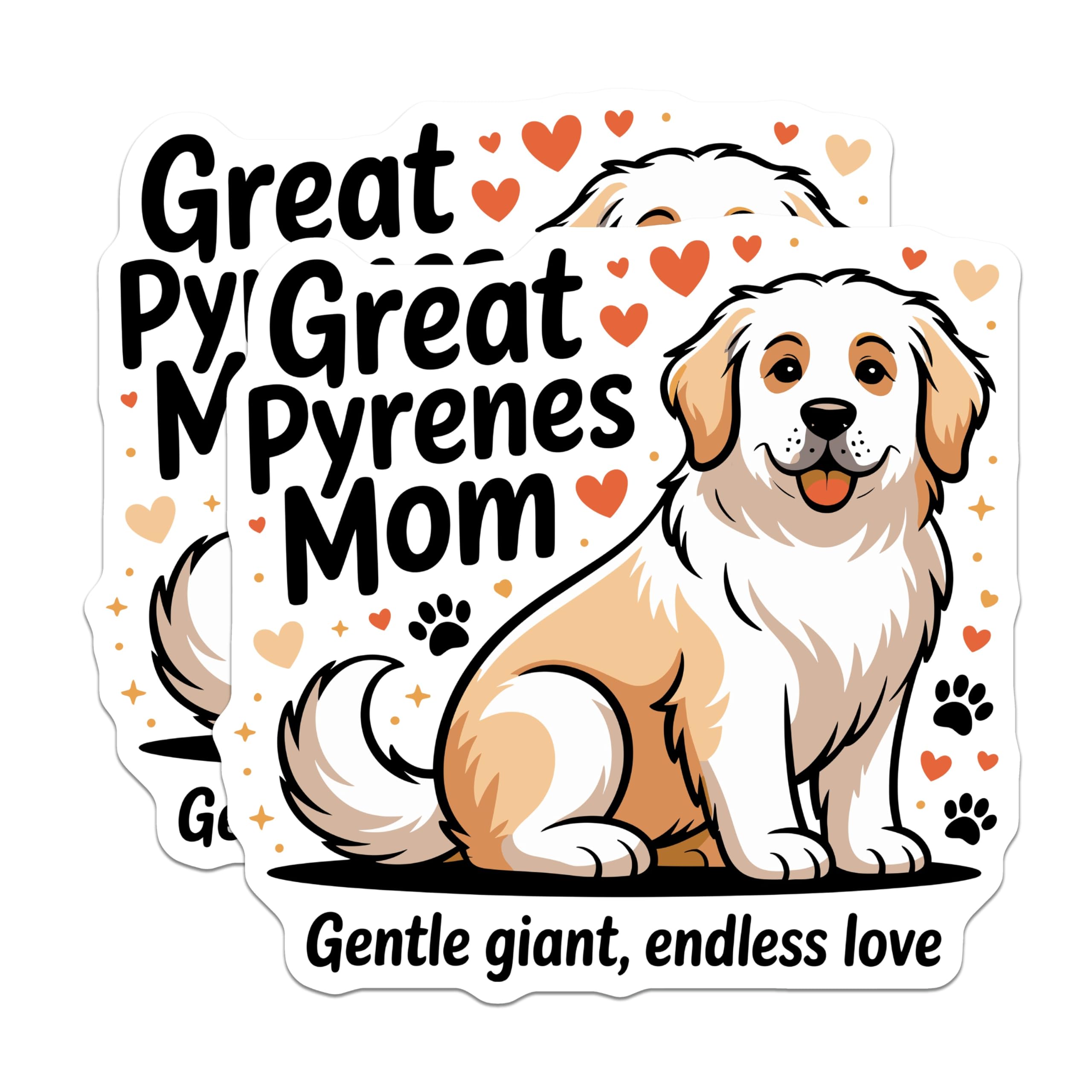 (2 Pack) Great Pyrenees Mom Magnets - Pyrenees Dog Lover - Gentle Giant Pet Owner Love - 5 Inches On Longest Side - Thick Durable Magnet - Made in USA - MAG29110
