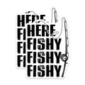(2 Pack) Here Fishy Fishy Magnets - Fishing Humor - Angler Refrigerator Magnets - 5" On Longest Side - Premium Magnet - for Cars, Refrigerators, Toolboxes, Lockers - Made in USA - MAG16613