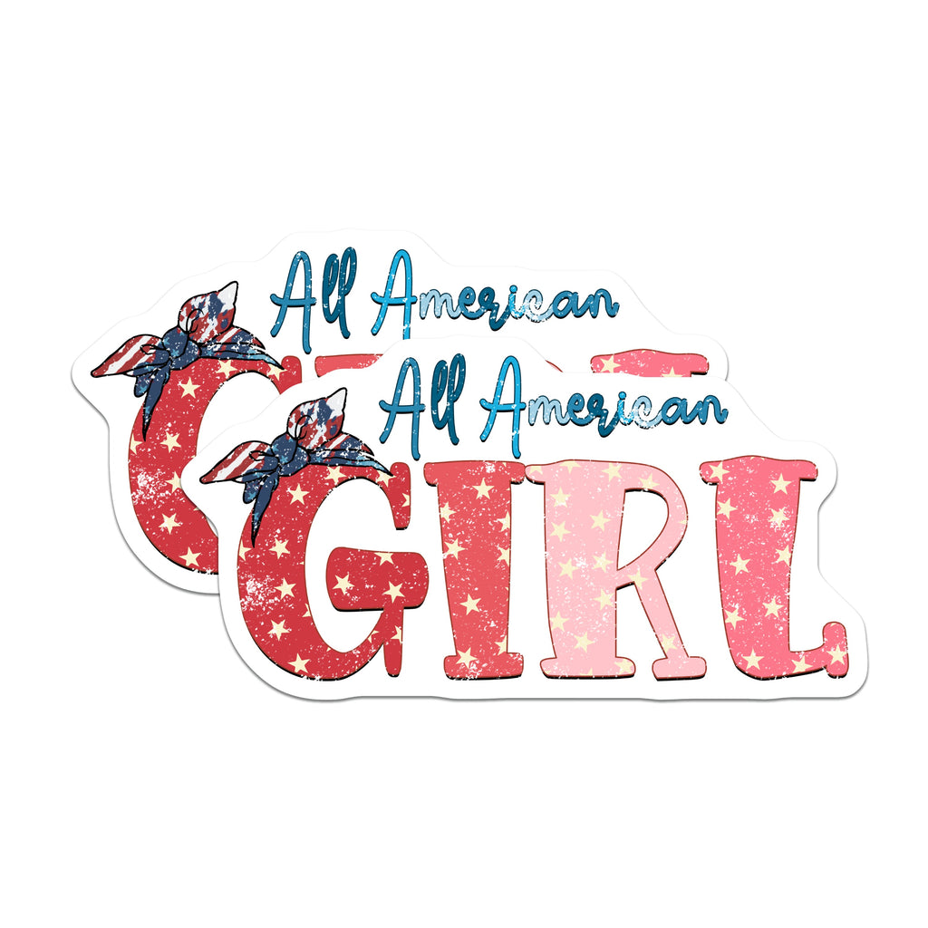 (2 Pack) All American Girl Magnets - Patriotic Summer Decor - Fourth of July Fridge Locker Decor - 5 Inches On Longest Side - Thick Durable Magnet - Made in USA - MAG38340