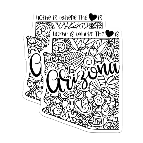 (2 Pack) Arizona State Magnets Magnets - Home is Where - State Pride Decor - 5" On Longest Side - Made in USA - Sticks to Refrigerators & Metal Surfaces - MAG9090