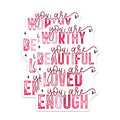 (2 Pack) You are Worthy Magnets - Inspirational Quote - Positive Affirmation - 5" On Longest Side - for Cars, Refrigerators, Toolboxes, Lockers - Made in USA BMCS3095
