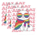 (3 Pack) LGBT Cat Decals - Pride Cat Sticker - Laptop Decals- 3 Inches On Longest Side - Easy Peel & Apply - Made in USA - 3MCS5603