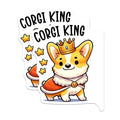 (2 Pack) Corgi King Magnets - Cute Dog Magnets - Animal Magnets - Refrigerator - Office Magnets - Fun Magnets - 5" On Longest Side - for Cars, Fridges, Toolboxes - Made in USA - MAG3655