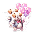 (2 Pack) Bulldog Magnets - Balloon Animal Decor - Cute Puppy Illustration - 5" On Longest Side - Premium Magnet - for Cars, Refrigerators, Toolboxes, Lockers - Made in USA - MAG16649