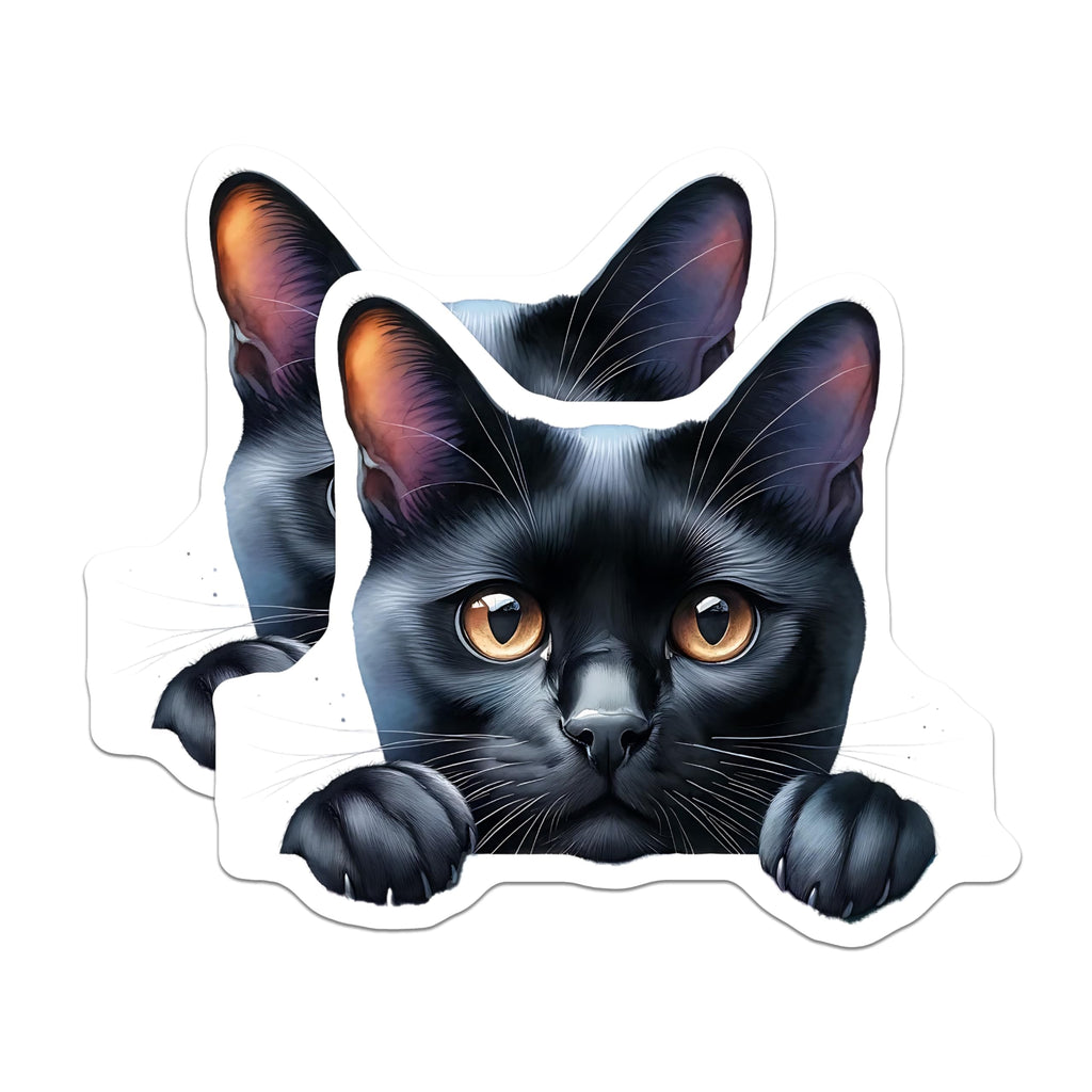 (2 Pack) Black Cat Magnets - Cute Kitten Art - Refrigerator Magnets - 5" On Longest Side - Premium Magnet - for Cars, Refrigerators, Toolboxes, Lockers - Made in USA - MAG14376