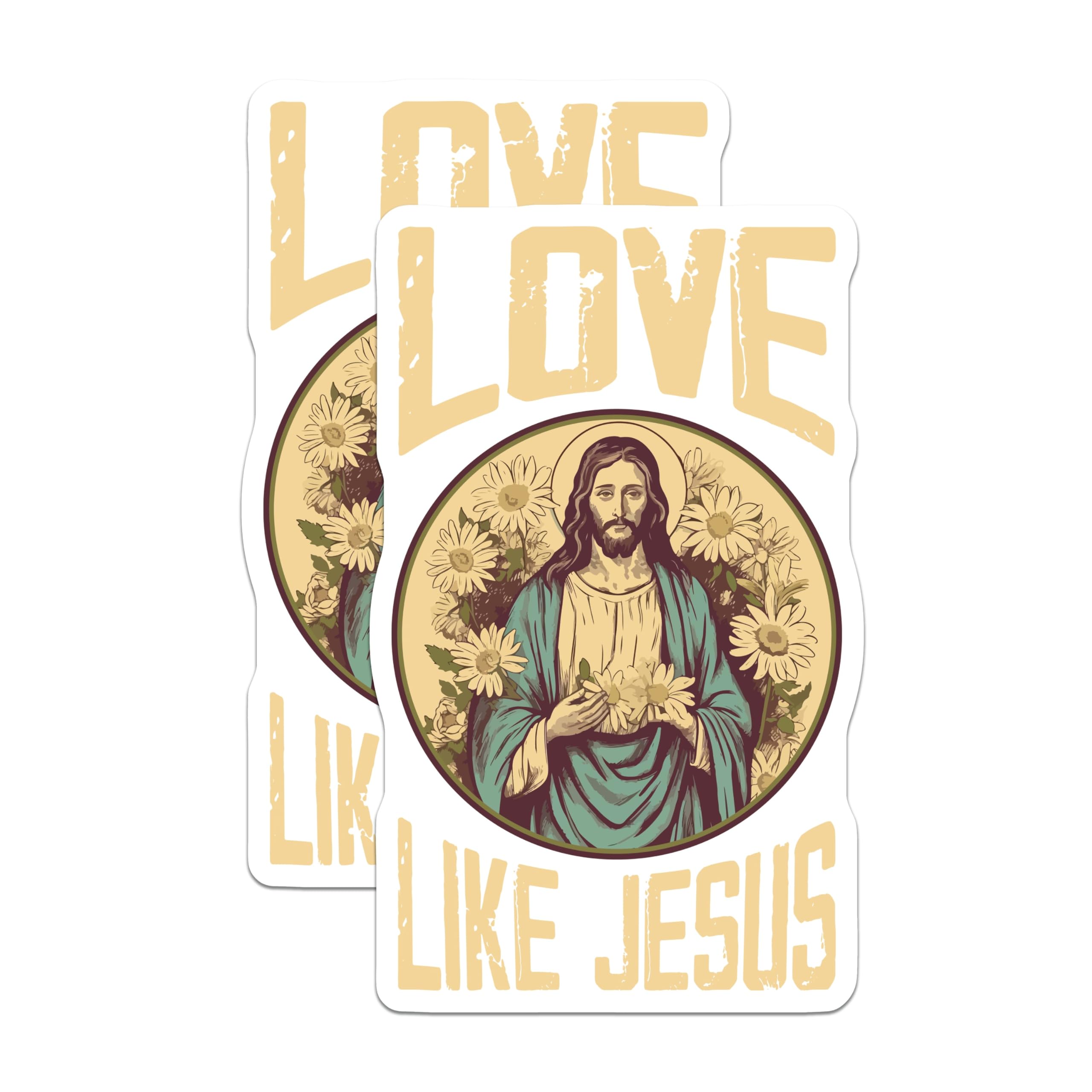 (2 Pack) Love Like Jesus Magnets - Christian Refrigerator Decor - Inspirational Faith Accent - 5 Inches On Longest Side - Thick Durable Magnet - Made in USA - MAG30203