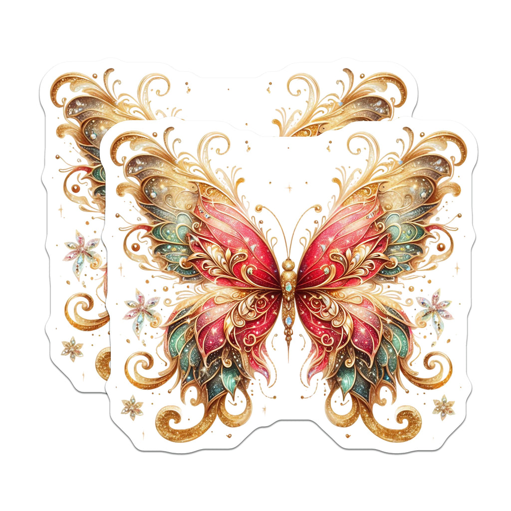 (2 Pack) Enchanted Butterfly Magnets - Whimsical Fridge Decor - Fairycore Home Accent - 5 Inches On Longest Side - Thick Durable Magnet - Made in USA - MAG39407