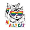 (2 Pack) Rainbow Cat Decor Magnet - Cute Feline Accessories - 5" On Longest Side - Sticks to Smooth Flat Surfaces - Made in USA - MAG9547