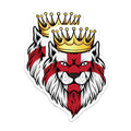 (2 Pack) Patriotic England Lion Head Magnets - St George's Cross Royal Crown Emblem - British National Pride Feline Decor - 5 Inches On Longest Side - Thick Durable Magnet - Made in USA - MAG19360