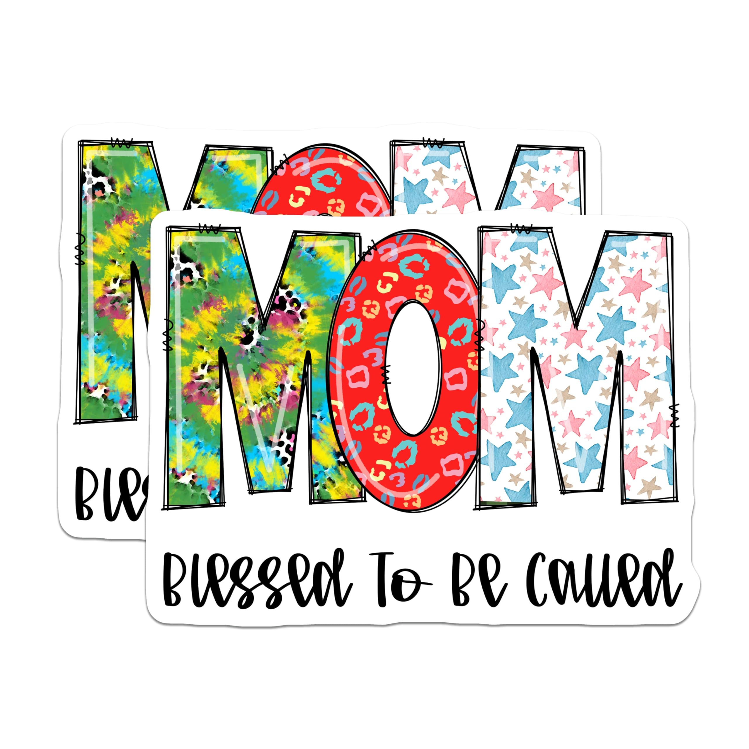 (2 Pack) Mom Magnets - Blessed Mom - Refrigerator Magnets - 5" On Longest Side - Premium Magnet - for Cars, Refrigerators, Toolboxes, Lockers - Made in USA - MAG15167
