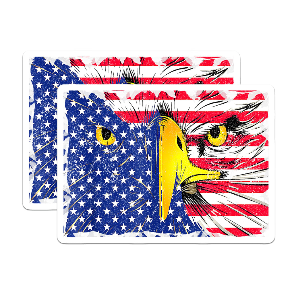 (2 Pack) American Eagle Magnets - Patriotic Flag Magnets - USA Pride Decor - 5 Inches On Longest Side - Thick Durable Magnet - Made in USA - MAG26189