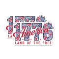 (2 Pack) 1776 America Magnets - Land of the Free Decor - Fourth of July Patriotism - 5 Inches On Longest Side - Thick Durable Magnet - Made in USA - MAG20523