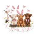 (2 Pack) Highland Cow Easter Magnets - Cute Baby Calf Spring Decor - Farm Animal Kitchen Fridge Magnet - 5 Inches On Longest Side - Thick Durable Magnet - Made in USA - MAG36978