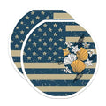 (2 Pack) Retro American Flag Stickers - Vintage Floral Decal - 5" On Longest Side - Sticks to Smooth Flat Surfaces - Made in USA - BMCS8992 - BMCS8992