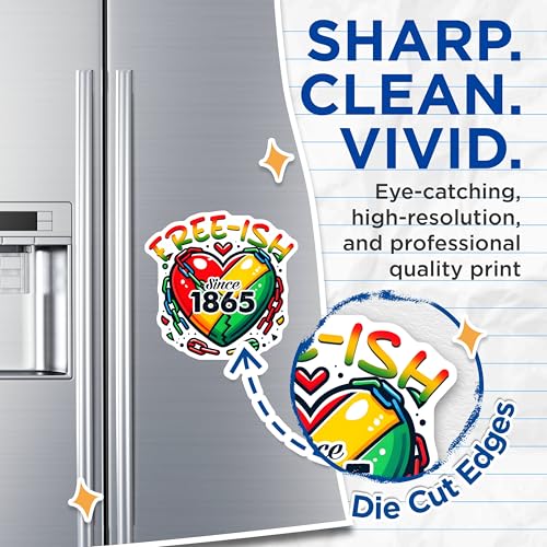 (2 Pack) Free-ish Since 1865 Magnets - Heart Design - Colorful Chains - Freedom Theme - 5" On Longest Side - for Cars, Fridges, Toolboxes - Made in USA - MAG7371