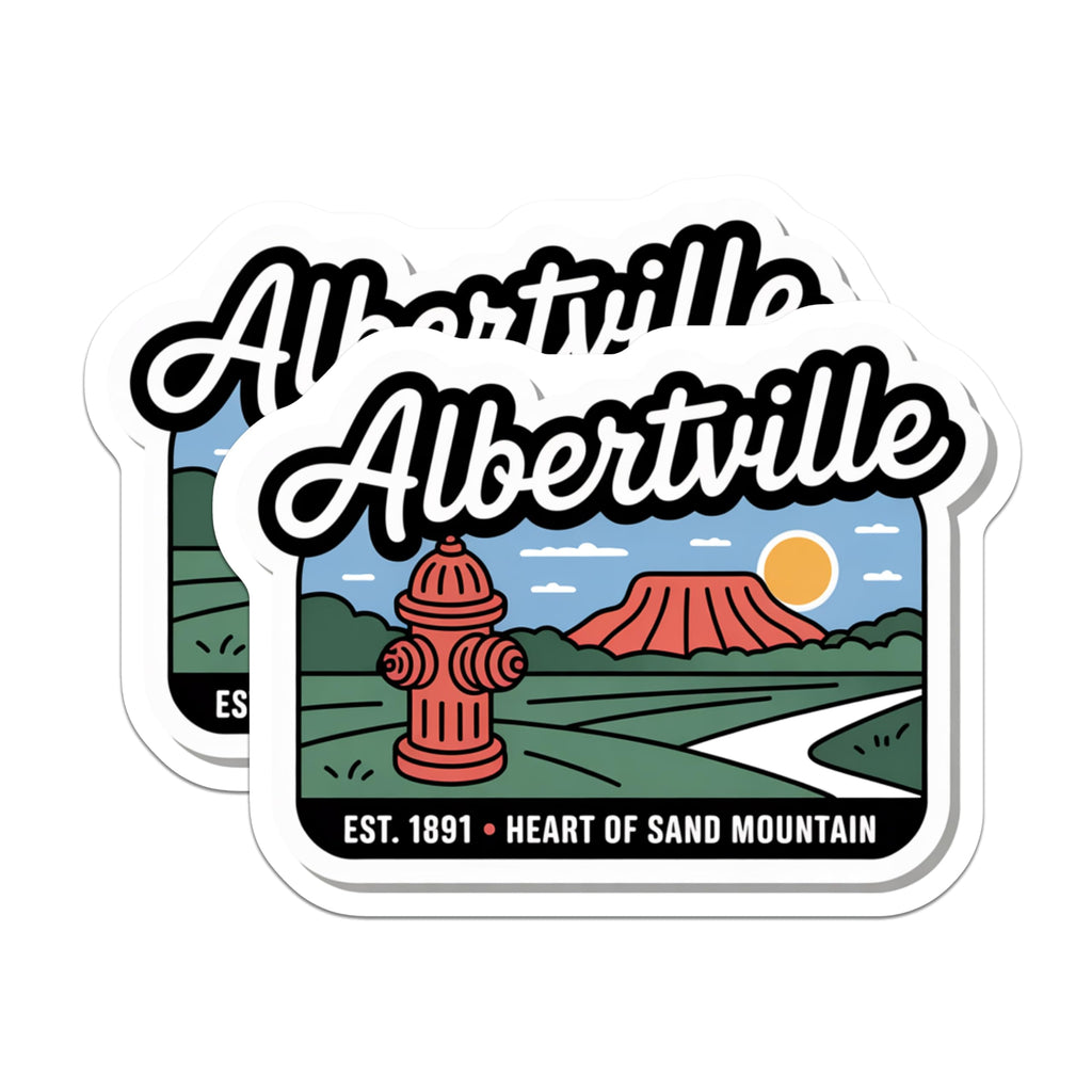 (2 Pack) Albertville Alabama Magnets - Sand Mountain - Fire Hydrant Fridge Decor - 5" On Longest Side - Premium Magnet - for Cars, Refrigerators, Toolboxes, Lockers - Made in USA - MAG17151