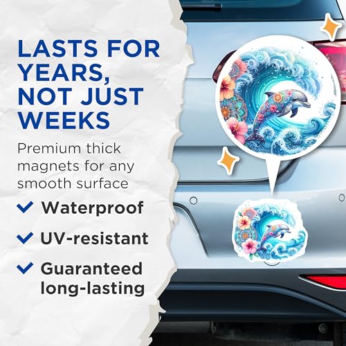 (2 Pack) Ocean Decor Magnet - 5" On Longest Side - Sticks to Smooth Flat Surfaces - Made in USA - MAG9487