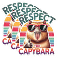 (3 Pack) Respect Capybara Decals - Funny Animal Laptop Decal - Rodent Lover Stickers - 3 Inches On Longest Side - Easy Peel & Apply - Made in USA - 3MCS1503