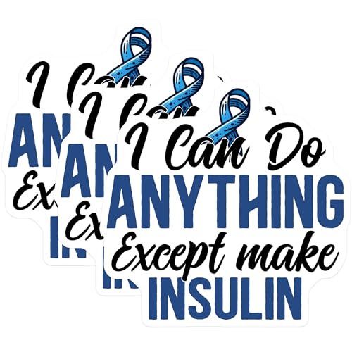 (3 Pack) Diabetes Awareness Decals - Insulin Dependent - Type 1 Type 2 - Laptop Decals - 3 Inches On Longest Side - Easy Peel & Apply - Made in USA - 3MCS2600