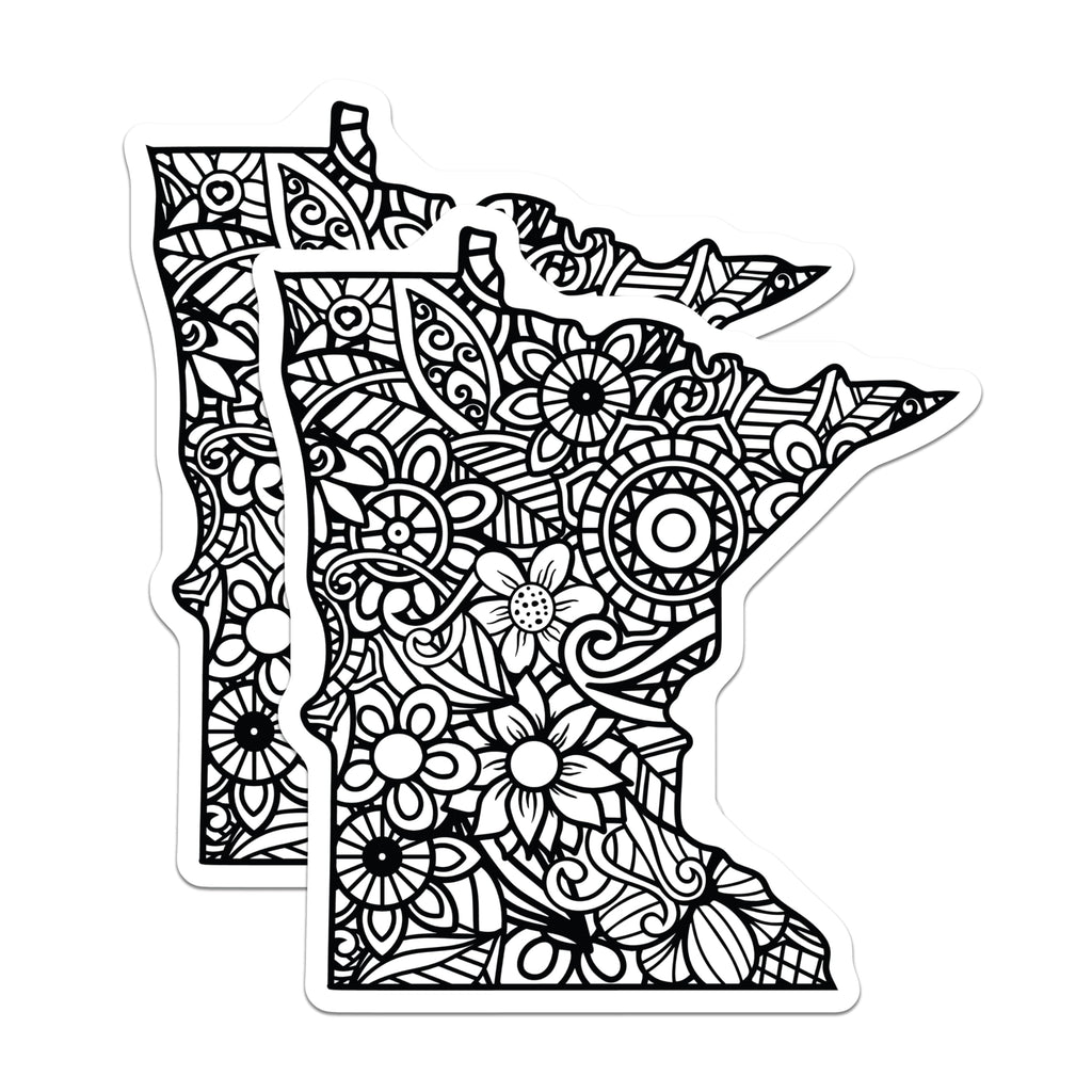 (2 Pack) Minnesota State Magnets - Floral Minnesota Map - MN Souvenir Decor - 5" On Longest Side - Premium Magnet - for Cars, Refrigerators, Toolboxes, Lockers - Made in USA - MAG18314