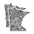 (2 Pack) Minnesota State Magnets - Floral Minnesota Map - MN Souvenir Decor - 5" On Longest Side - Premium Magnet - for Cars, Refrigerators, Toolboxes, Lockers - Made in USA - MAG18314