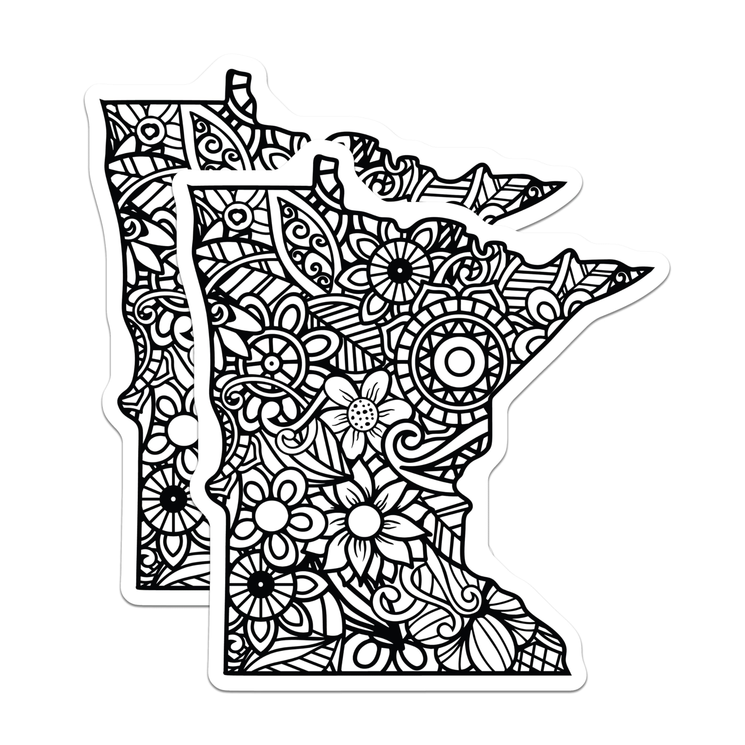 (2 Pack) Minnesota State Magnets - Floral Minnesota Map - MN Souvenir Decor - 5" On Longest Side - Premium Magnet - for Cars, Refrigerators, Toolboxes, Lockers - Made in USA - MAG18314