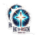 (2 Pack) He Has Risen Magnets - Easter Resurrection Decor - Christian Faith Scripture Art - 5 Inches On Longest Side - Thick Durable Magnet - Made in USA - MAG27088