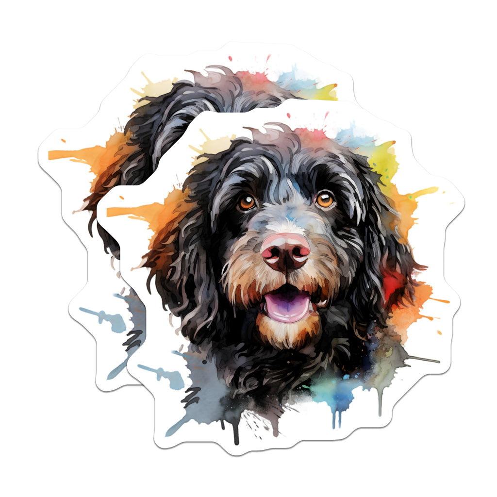 (2 Pack) Watercolor Dog Magnets - Cute Doodle Art - Pet Lover Fridge Decor - Cockapoo Labradoodle Animal Friend - 5 Inches On Longest Side - Thick Durable Magnet - Made in USA - MAG26803