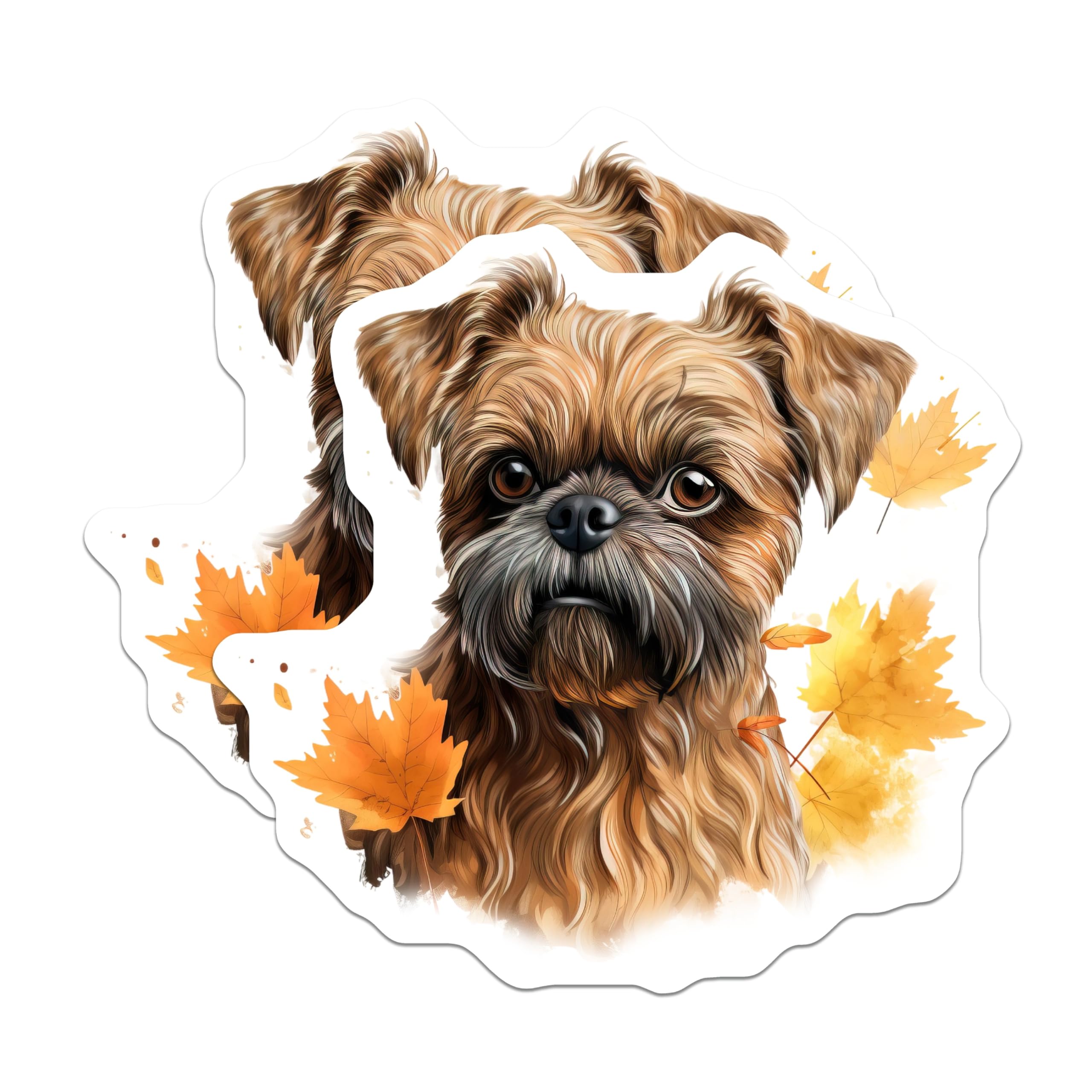 (2 Pack) Brussels Griffon Magnets - Fall Dog Decor - Pet Lover Autumn Home - 5 Inches On Longest Side - Thick Durable Magnet - Made in USA - MAG27778