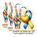 (3 Pack) Down Syndrome Awareness Decals - Peace Love T21 - Laptop Decals - 3 Inches On Longest Side - Easy Peel & Apply - Made in USA - 3MCS6961