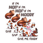 (3 Pack) Moody Cow Decals - Funny Foodie - Western Cowgirl Laptop Decals - 3 Inches On Longest Side - Easy Peel & Apply - Made in USA - 3MCS8569