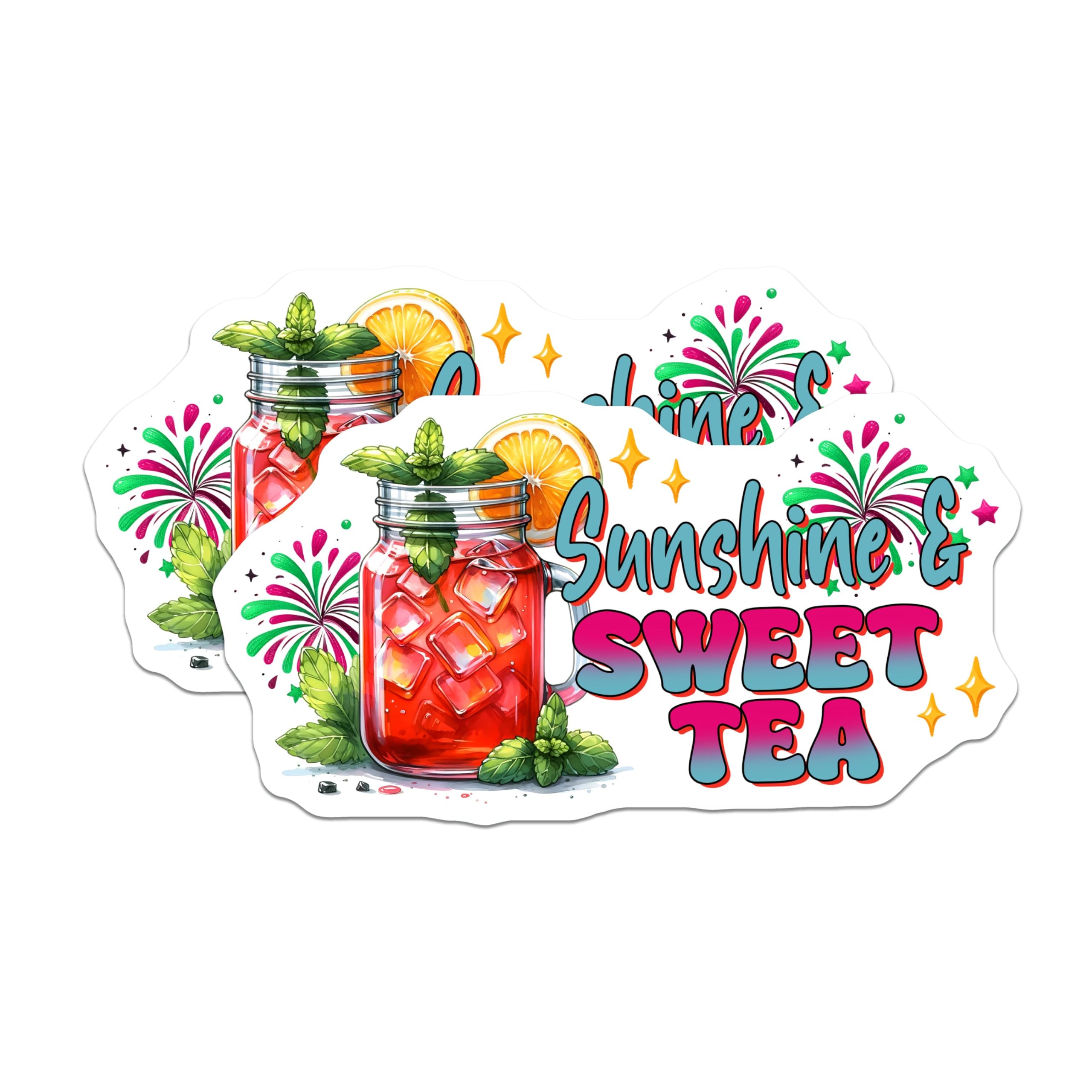 (2 Pack) Sunshine Sweet Tea Magnets - Kitchen Decor - 5" On Longest Side - for Cars, Fridges, Toolboxes - Made in USA - MAG8312