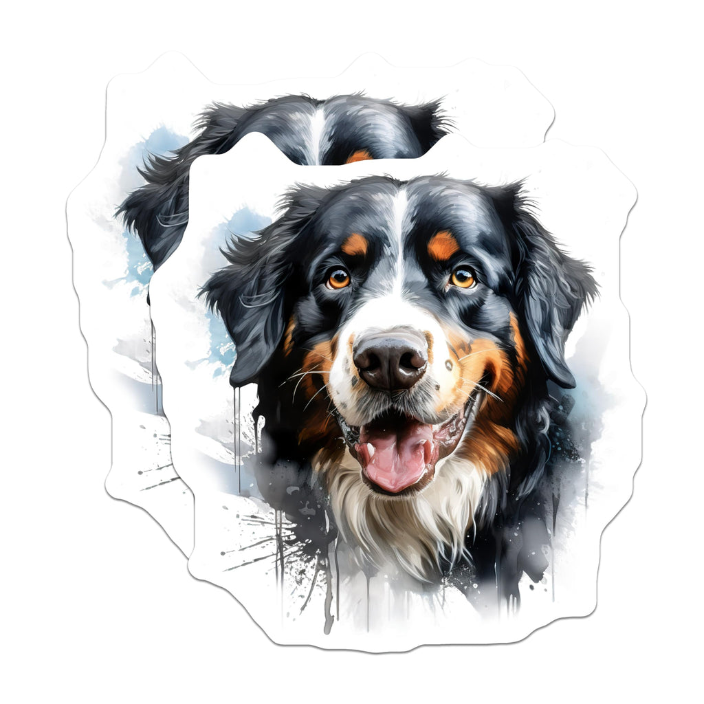 (2 Pack) Bernese Mountain Dog Magnets - Watercolor Dog Art - Pet Lover Home Decor - 5 Inches On Longest Side - Thick Durable Magnet - Made in USA - MAG29492