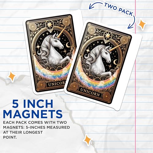 (2 Pack) Mythical Creature Decor Magnet - 5" On Longest Side - Sticks to Smooth Flat Surfaces - Made in USA - MAG10145
