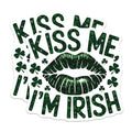 (2 Pack) Kiss Me I'm Irish Stickers - St Patrick's Day Party Decor - Funny Irish Celebration Decals - 5" On Longest Side - Sticks to Smooth Flat Surfaces - Made in USA - BMCS6855